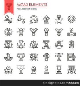 Award Elements , Thin Line and Pixel Perfect Icons