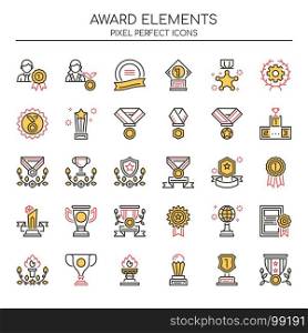 Award Elements , Thin Line and Pixel Perfect Icons