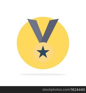 Award, honor, medal, rank, reputation, ribbon Flat Color Icon Vector