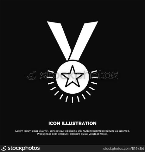 Award, honor, medal, rank, reputation, ribbon Icon. glyph vector symbol for UI and UX, website or mobile application. Vector EPS10 Abstract Template background