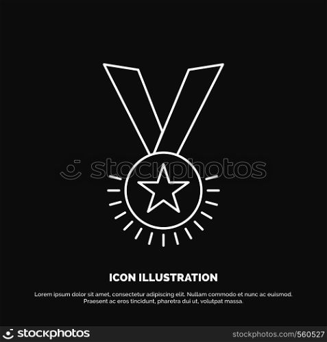 Award, honor, medal, rank, reputation, ribbon Icon. Line vector symbol for UI and UX, website or mobile application. Vector EPS10 Abstract Template background