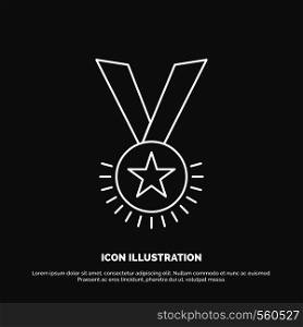 Award, honor, medal, rank, reputation, ribbon Icon. Line vector symbol for UI and UX, website or mobile application. Vector EPS10 Abstract Template background