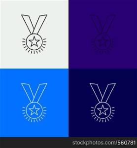Award, honor, medal, rank, reputation, ribbon Icon Over Various Background. Line style design, designed for web and app. Eps 10 vector illustration. Vector EPS10 Abstract Template background
