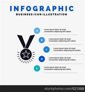 Award, honor, medal, rank, reputation, ribbon Infographics Template for Website and Presentation. GLyph Gray icon with Blue infographic style vector illustration.. Vector EPS10 Abstract Template background