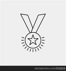 Award, honor, medal, rank, reputation, ribbon Line Icon. Vector isolated illustration. Vector EPS10 Abstract Template background