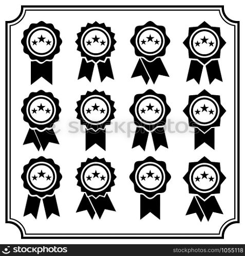 Award Icon in flat style isolated on white background. for decoration on certificate in achievement, approved, award, favourite, medal, trophy