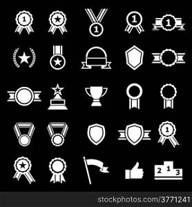 Award icons on black background, stock vector