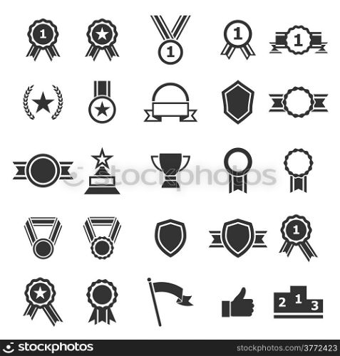 Award icons on white background, stock vector