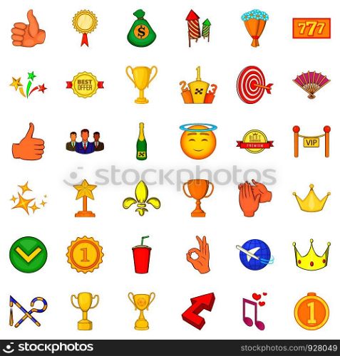 Award icons set. Cartoon style of 36 award vector icons for web isolated on white background. Award icons set, cartoon style