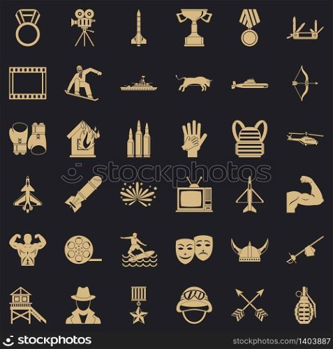 Award icons set. Simple style of 36 award vector icons for web for any design. Award icons set, simple style