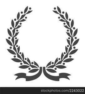 Award laurel wreath. Victory emblem frame, trophy winner certificate clipart isolated on white background. Award laurel wreath. Victory emblem frame, trophy winner certificate clipart