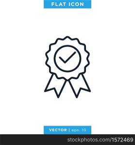 Award Medal Icon Vector Logo Design Template