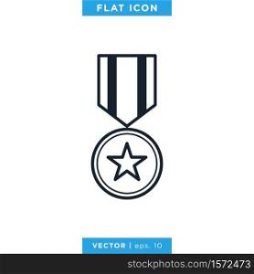 Award Medal Icon Vector Logo Design Template