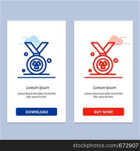 Award, Medal, Ireland Blue and Red Download and Buy Now web Widget Card Template