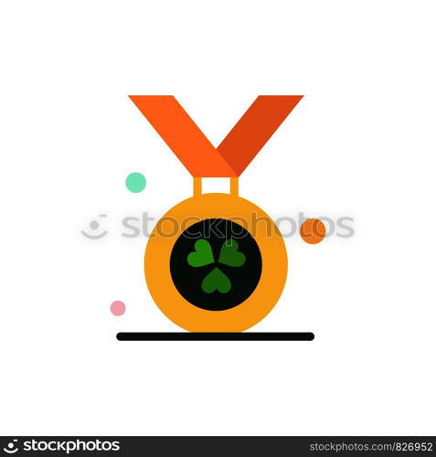 Award, Medal, Ireland Flat Color Icon. Vector icon banner Template