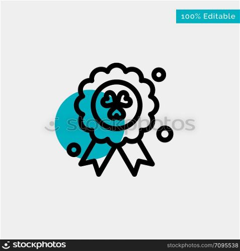 Award, Medal, Ireland turquoise highlight circle point Vector icon