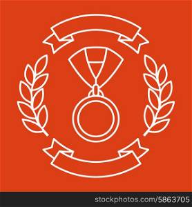 Award medal sport or business background in line style. Award medal sport or business background in line style.
