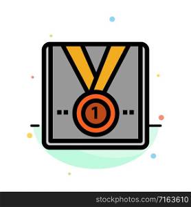 Award, Medal, Star, Winner, Trophy Abstract Flat Color Icon Template