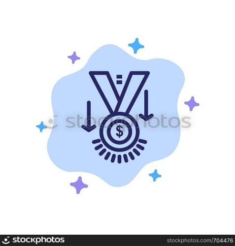 Award, Medal, Star, Winner, Trophy Blue Icon on Abstract Cloud Background