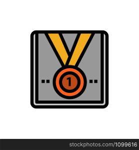 Award, Medal, Star, Winner, Trophy Flat Color Icon. Vector icon banner Template