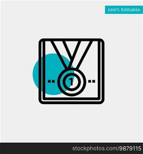 Award, Medal, Star, Winner, Trophy turquoise highlight circle point Vector icon