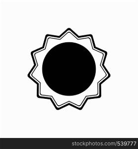 Award rosette icon in simple style on a white background. Award rosette icon in simple style