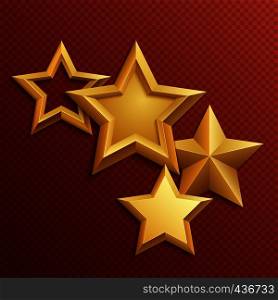 Award shiny metal golden stars. Gold shiny metal and golden rating glossy stars illustration. Award shiny metal golden stars