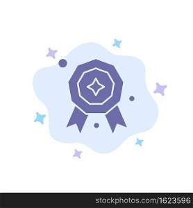 Award, Star, Prize Blue Icon on Abstract Cloud Background