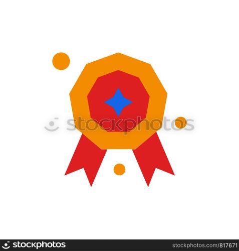 Award, Star, Prize Flat Color Icon. Vector icon banner Template