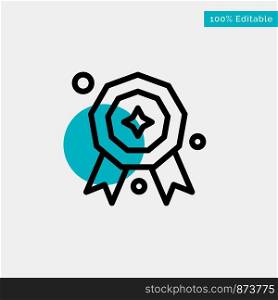 Award, Star, Prize turquoise highlight circle point Vector icon