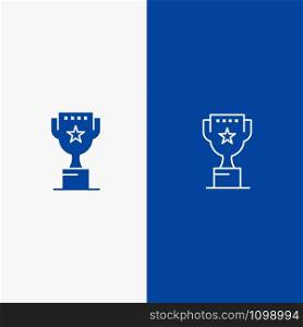 Award, Top, Position, Reward Line and Glyph Solid icon Blue banner Line and Glyph Solid icon Blue banner