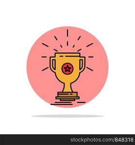 award, trophy, prize, win, cup Flat Color Icon Vector