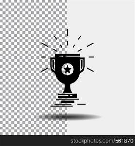 award, trophy, prize, win, cup Glyph Icon on Transparent Background. Black Icon. Vector EPS10 Abstract Template background