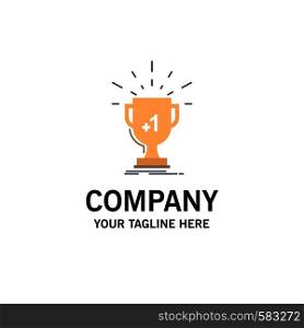 award, trophy, win, prize, first Flat Color Icon Vector