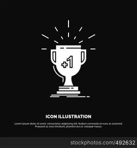 award, trophy, win, prize, first Icon. glyph vector symbol for UI and UX, website or mobile application. Vector EPS10 Abstract Template background