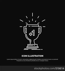 award, trophy, win, prize, first Icon. Line vector symbol for UI and UX, website or mobile application. Vector EPS10 Abstract Template background