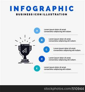 award, trophy, win, prize, first Infographics Template for Website and Presentation. GLyph Gray icon with Blue infographic style vector illustration.. Vector EPS10 Abstract Template background