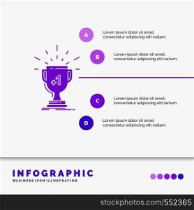 award, trophy, win, prize, first Infographics Template for Website and Presentation. GLyph Purple icon infographic style vector illustration.. Vector EPS10 Abstract Template background