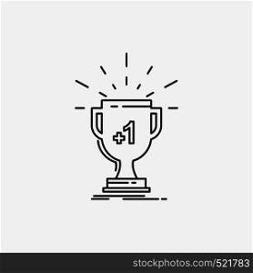 award, trophy, win, prize, first Line Icon. Vector isolated illustration. Vector EPS10 Abstract Template background