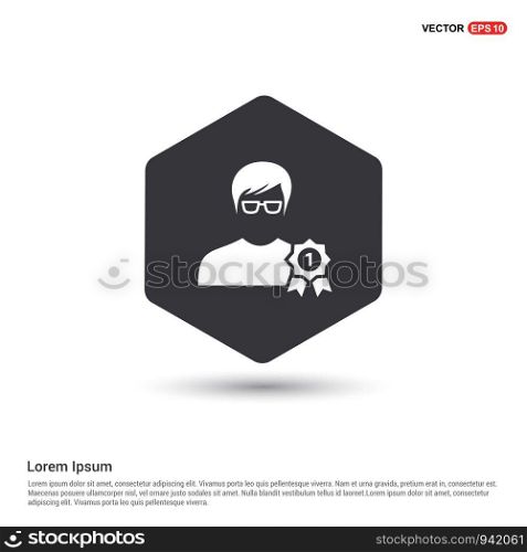 Award user Icon Hexa White Background icon template - Free vector icon