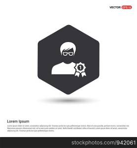 Award user Icon Hexa White Background icon template - Free vector icon