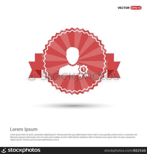 Award user Icon - Red Ribbon banner