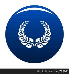 Award wreath icon. Simple illustration of award wreath vector icon for any design blue. Award wreath icon vector blue