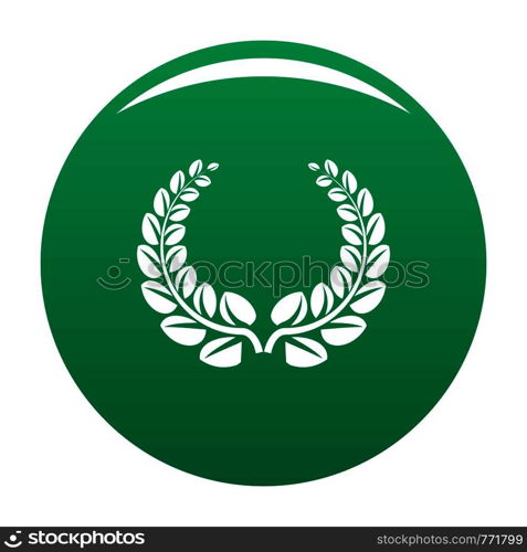 Award wreath icon. Simple illustration of award wreath vector icon for any design green. Award wreath icon vector green