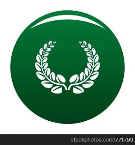 Award wreath icon. Simple illustration of award wreath vector icon for any design green. Award wreath icon vector green
