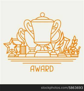 Awards and trophy sport or business background in line style. Awards and trophy sport or business background in line style.