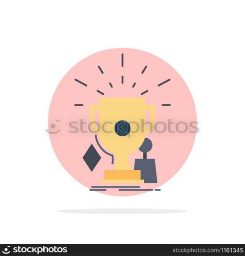 awards, game, sport, trophies, winner Flat Color Icon Vector