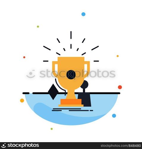 awards, game, sport, trophies, winner Flat Color Icon Vector