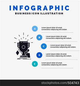 awards, game, sport, trophies, winner Infographics Template for Website and Presentation. GLyph Gray icon with Blue infographic style vector illustration.. Vector EPS10 Abstract Template background