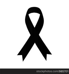 Awareness black ribbon. Melanoma & skin cancer. Vector. Awareness black ribbon. Melanoma & skin cancer